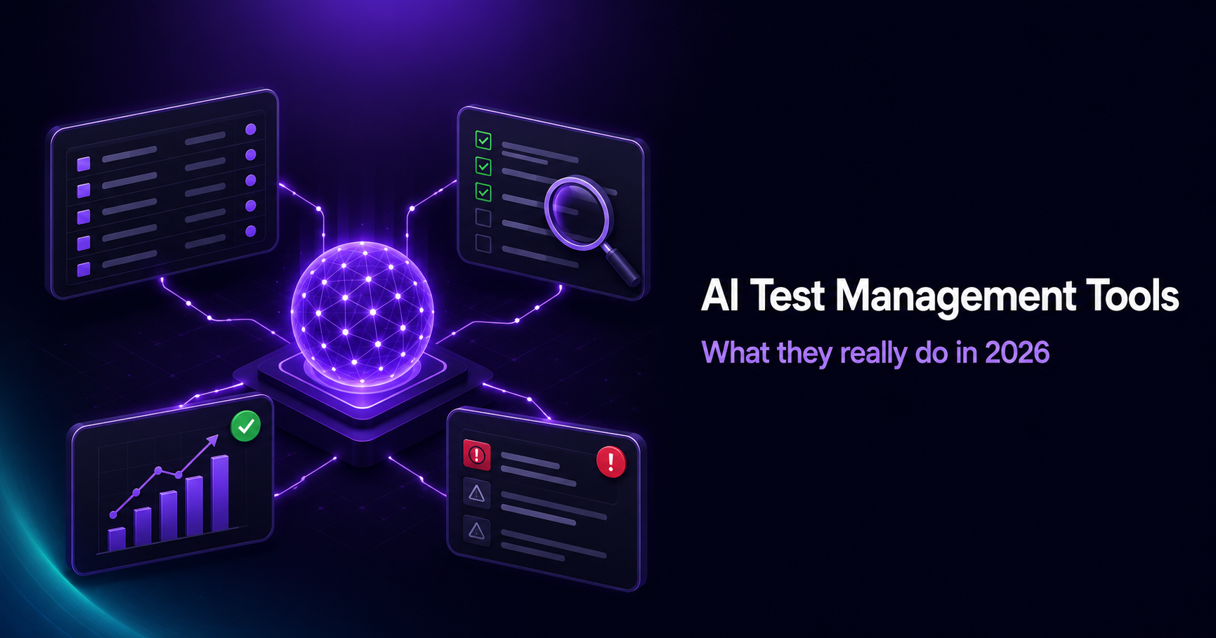 AI features in a test management tool shown as generation, quality analysis, and failure triage